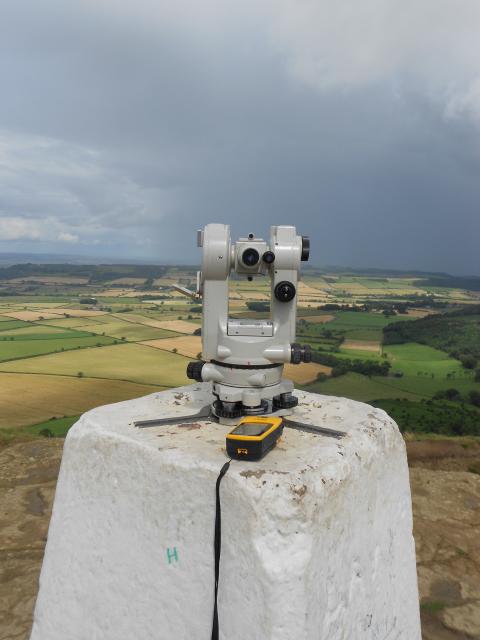 Nikon NTD4 theodolite on Roseberry Topping looking towards Eston Nab. Photo by gbrown, 29th Jul 2012